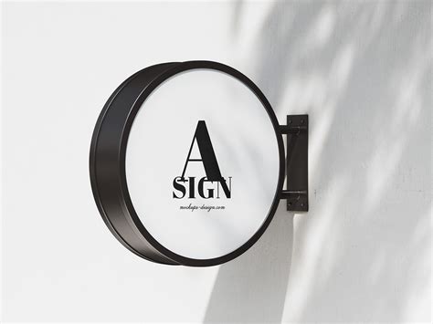 Round street sign mockup - Instant Download