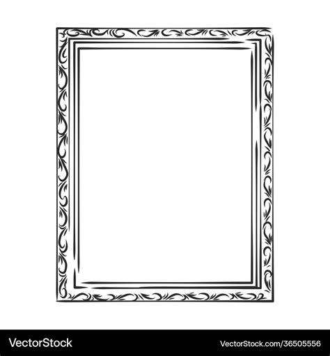 Elegant Ornate Frames Picture Frame Sketch Vector Image