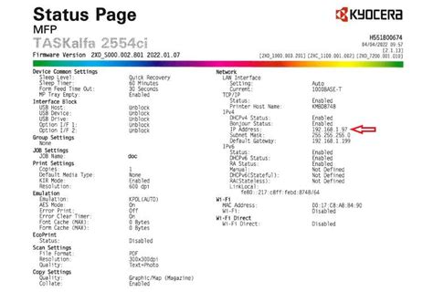 How To Find Your Ip Address On The Kyocera Taskalfa Xxx Copier