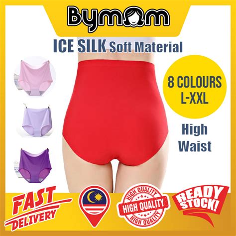 Silk Panties High Waist Lingerie Women Fashion One Piece Girls Clothing Underwear Ice Panties