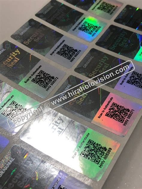 PVC Silver Hologram Qr Code Labels With Hologram Sticker For Security