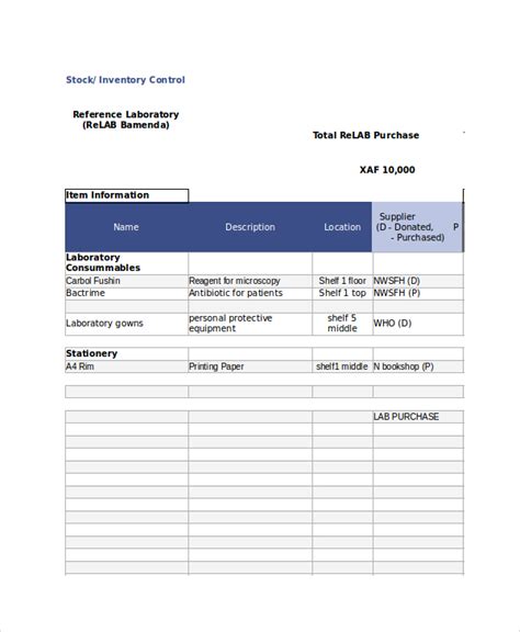 Free Stock List Template - 12+ Word, Excel, PDF Documents Download