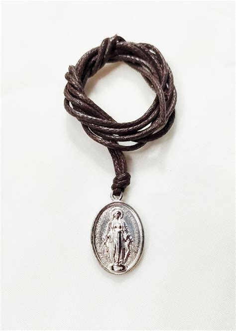 Miraculous Medal Medallia Milagrosa Silver Metal Small 0 6X1 Inch