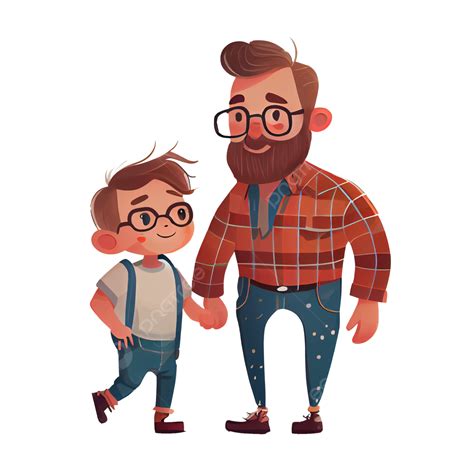 Fathers Day Cute Father And Son Illustration Father S Day Father And