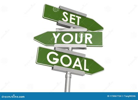 Set Your Goal Road Sign Stock Illustration Illustration Of Challenge