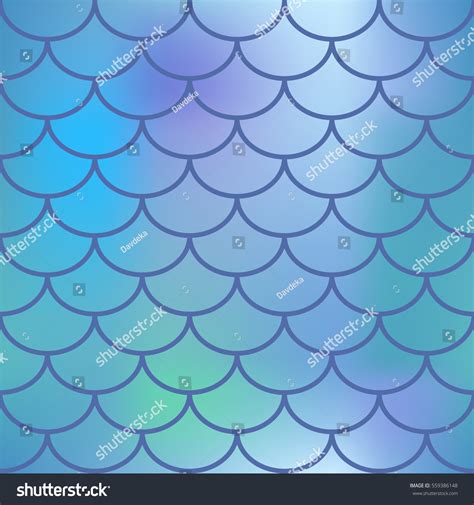 Vetor Stock De Dark Blue Fish Scale Seamless Pattern Livre De Direitos