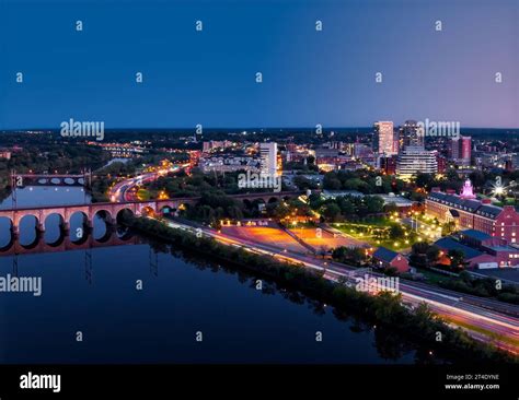 Rutgers U New Brunswick Nj Long Exposure Aerial View Of Rutgers