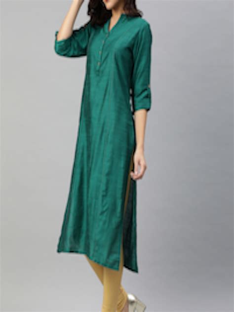 Buy Shree Women Teal Green Solid Straight Kurta Kurtas For Women