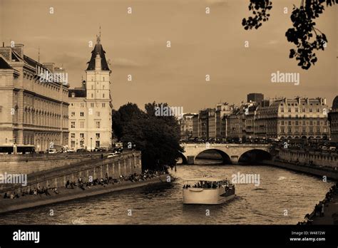 River Seine And Historical Architecture In Paris France Stock Photo