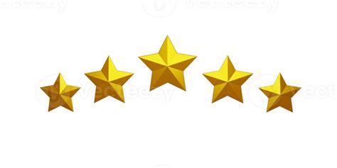 5 Yellow Star 3d Rendering 17182805 PNG