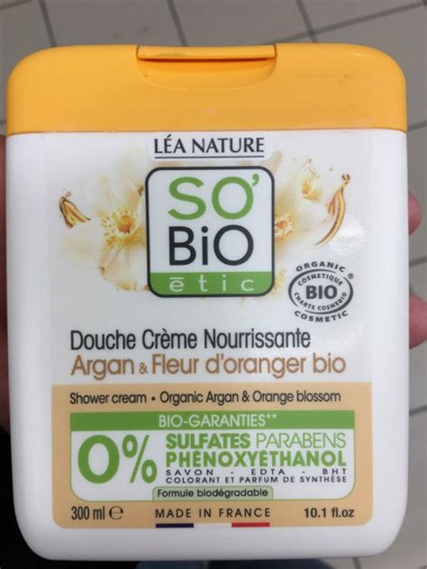 So Bio Étic Douche crème nourrissante Argan Fleur d oranger INCI Beauty