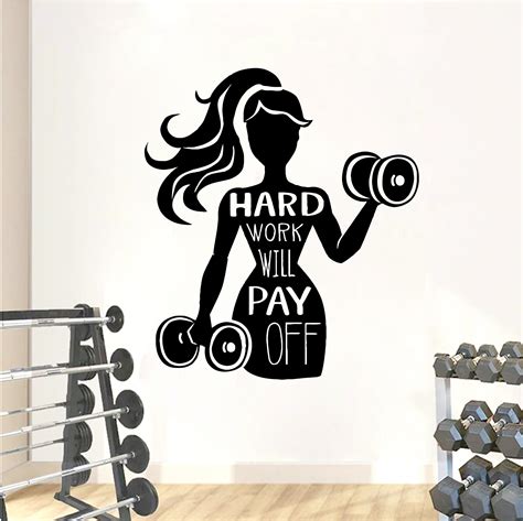 Fitness Wall Decal Workout Wall Decal Gym Wall Decor Motivational