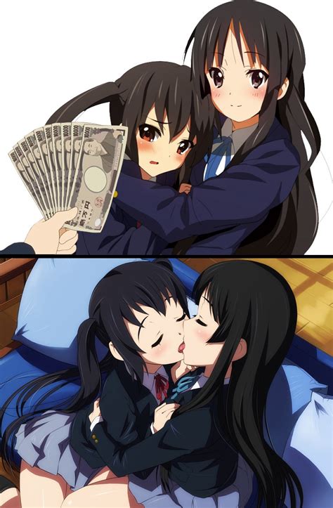 K ON Yuri Kissing Akiyama Mio Nakano Azusa 1024x1562 Wallpaper