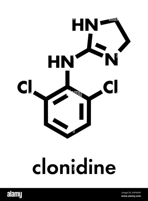 Clonidine Drug Molecule Used In Treatment Of Adhd Hypertension