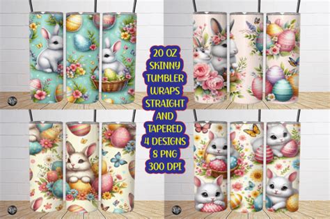 Easter Bunny Eggs Spring Tumbler Wraps Graphic By Lazycraftlab