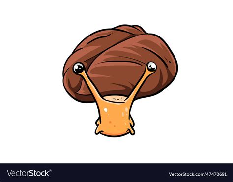 Slug animal head cartoon wildlife character art Vector Image