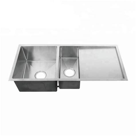 Supply Stainless Steel Drainboard Double Bowl Drop In Topmount Sink