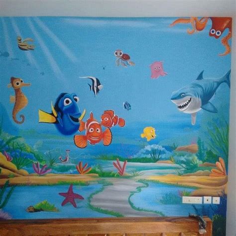 aquarium theme wall mural painting for kids room | Wall murals painted ...