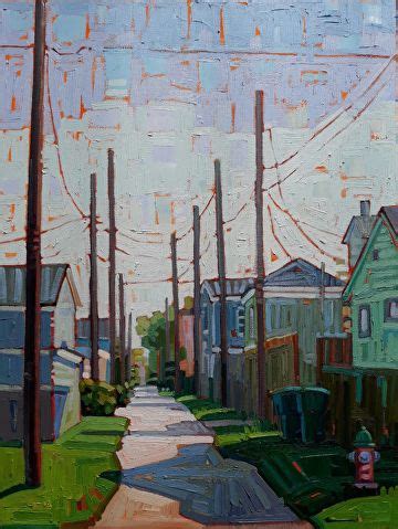 Fire Plug Alley X X Original Oil On Canvas Rene Wiley Alley