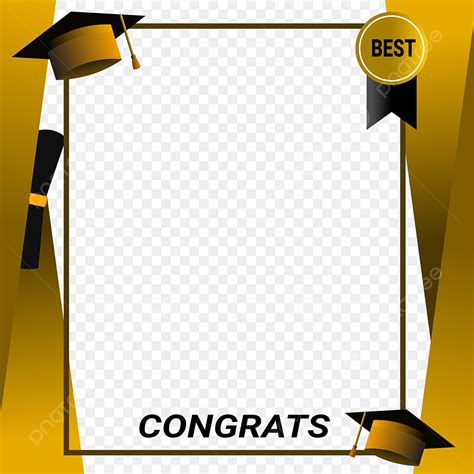 Borde De Graduación Con Forma Horizontal Dorada PNG dibujos Sombrero