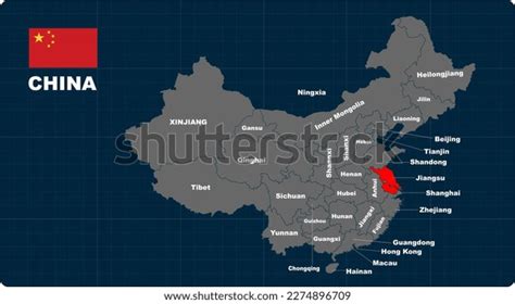 Jiangsu Map Jiangsu Red Highlighted China Stock Vector Royalty Free