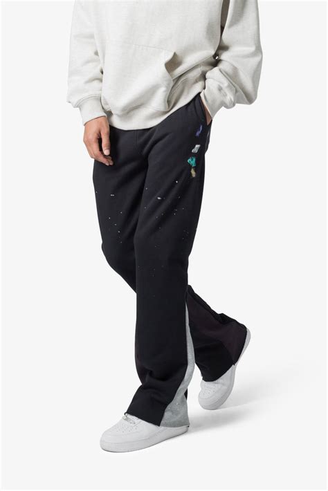 Black Contrast Bootcut Sweatpants Mnml