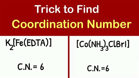 How To Find Coordination Number Of Coordination Compound Youtube