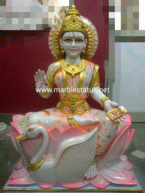 White Painted Marble Gayatri Mata Statue Size 1 To 12 Feet At Rs