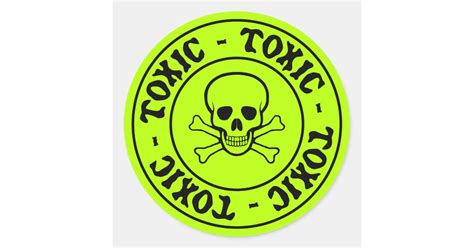 Toxic Skull And Crossbones Sticker Zazzle