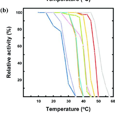 Effect Of Temperature On Specific Activities A And Thermostability