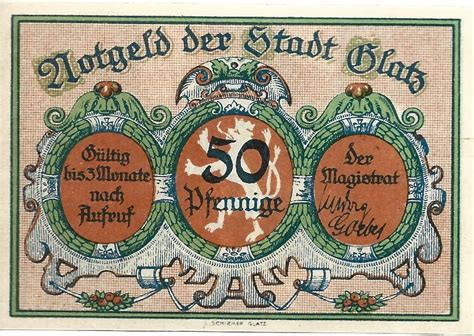 50 Pfennigs City Of Glatz Lower Silesia Numista