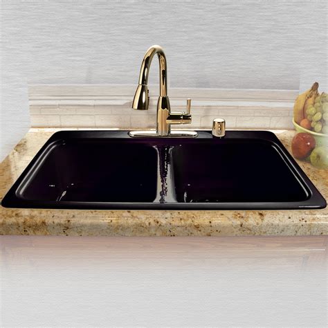 Miseno Mci45 4tm 33 Double Basin Drop In Cast Iron Kitchen Sink