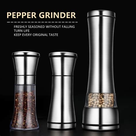 Stainless Steel Pepper Grinder Manual Adjustable Spice Grinder Sea Salt