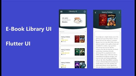 Flutter E Book Reader Ui Library App Ui Speed Code Youtube