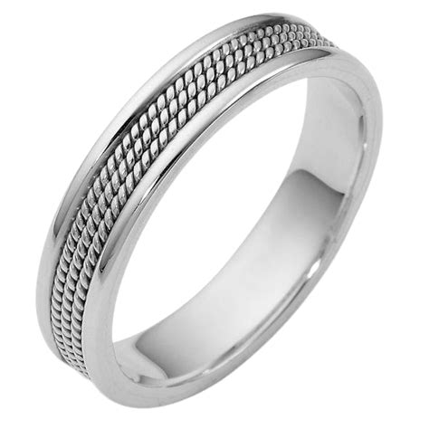 Handmade Rope Braided Mens And Womens Platinum Wedding Bands Ltb Jewelry