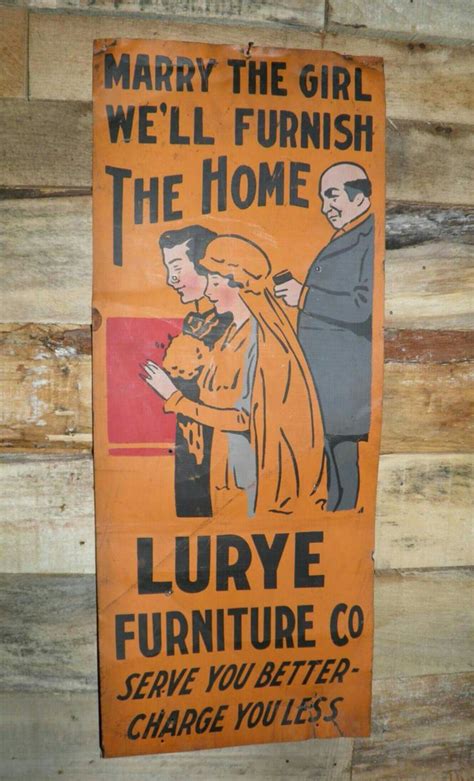 Original Lurye Furniture Co Sign Ithaca Sign Works Antique Signs