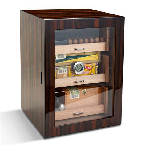 Cigarloong Cigar Humidor Cedar Wood Drawers With Digital Hygrometer