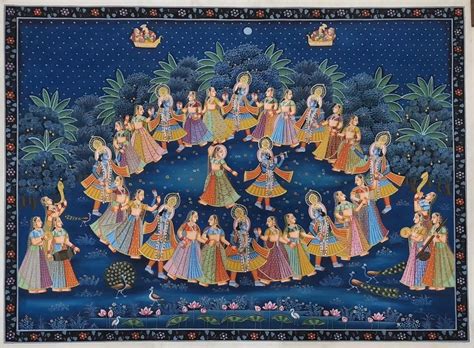 Radha Krishna Raas Leela Handmade Pichwai Painting At ₹ 25000piece