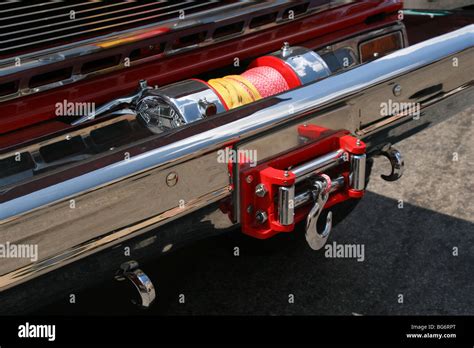 winch  truck bumper stock photo alamy