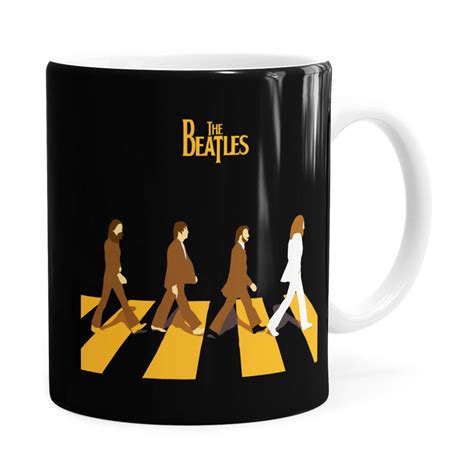 Caneca The Beatles Abbey Road Black Branca Big Presentes