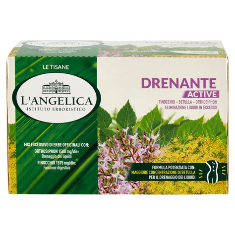 L Angelica Le Tisane Drenante Active 18 Filtri 35 1 G Carrefour