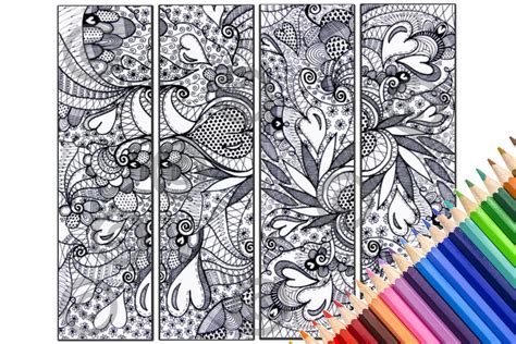 BOOKMARKS // Adult Coloring Page // // Pdf Instant Download // Zentangle // Zendoodle // Doodle ...