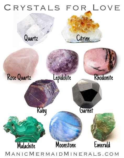 Top 10 Crystals For Love And Relationships Manic Mermaid Minerals