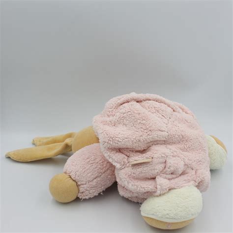 Doudou Lapin Plume Blanc Rose Kaloo