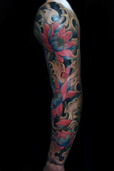 Lotus Flower Tattoo Sleeve Men