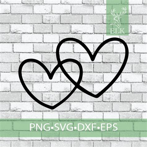 Double Heart Stacked Icon Svg Svg Dxf Eps Png Cut File Etsy