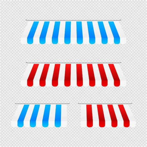 Premium Vector Detailed Illustration Of Set Of Striped Awnings Vector