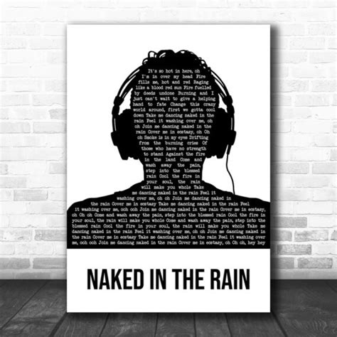 Blue Pearl Naked In The Rain Black White Man Headphones Song Lyric