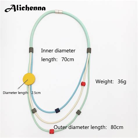 Geometrische Rubber Lederen Touw Lange Ketting Ver Grandado