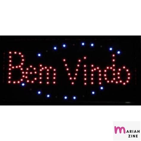 Placa Painel Escrito Bem Vindo Letreiro Led Luminoso Bivolt